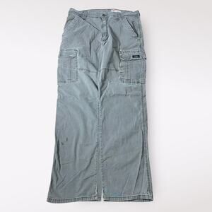 Wrangler Relaxed Fit Gray Cargo Pants Mens Size 34x32 Baggy‎ Y2K